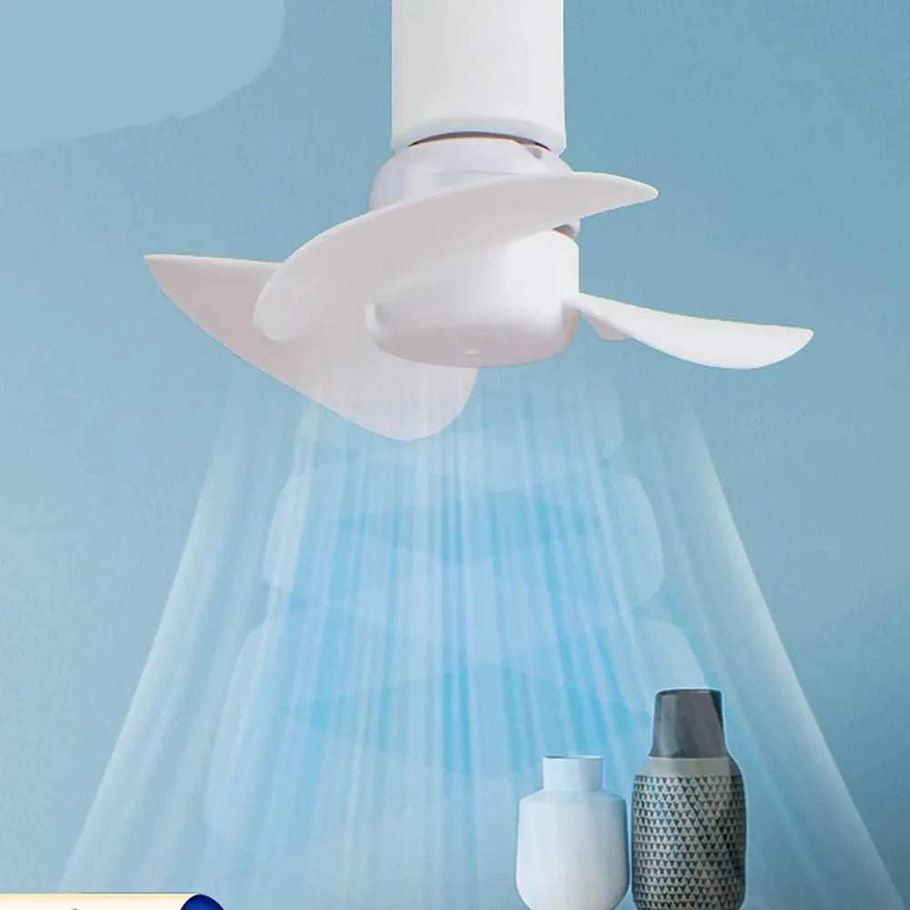 1pcs Household Electric Fan Indoor Ceiling Fan E27 Screw Mouth Brushless Motor 140mm Bedroom Silent Fan LED Energy-saving Fan Qme