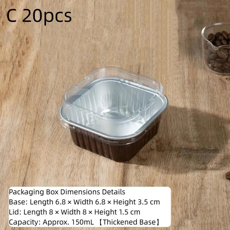 10 20 Food Grade Square Dessert Boxes Clear Lids Perfect Mousse Cake Qme 20pcs C