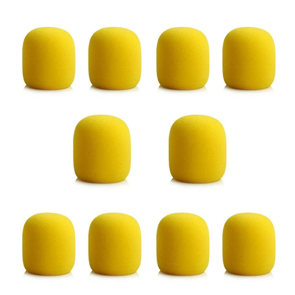 10pcs Microphone Foam Mic Sponge Ball Shape Cover Windscreen Protective Shield Qme YELLOW