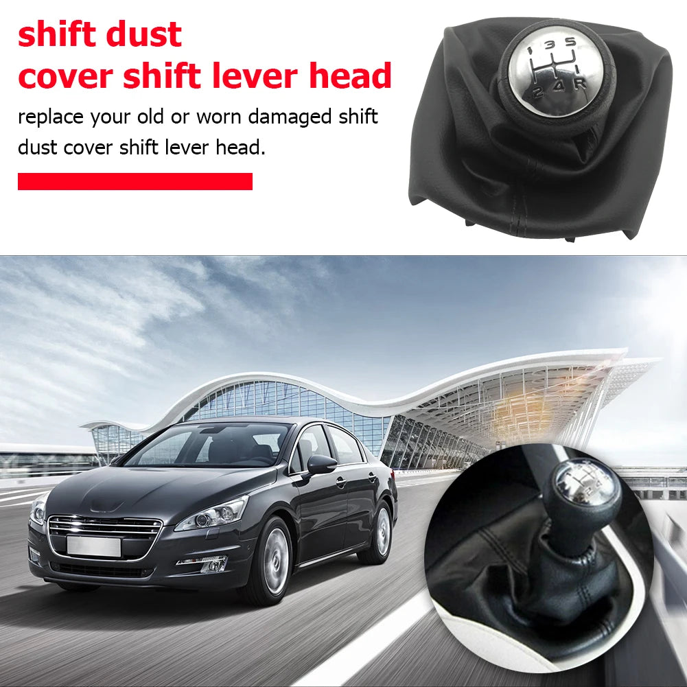 Gear Shift Knob Shifter 5 Speed Stick Lever Collar Cover Excellent ABS Plastics Prolonged for Citroen C3 C4 C5 Qme
