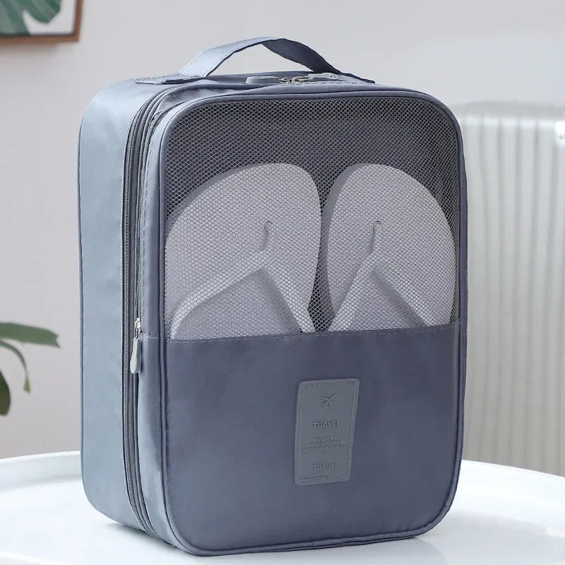 High Quality Portable Travel Shoe Bag Underwear Clothes Bags Shoe Organizer Storage Bag Multifunction Travel Accessories Qme Gray