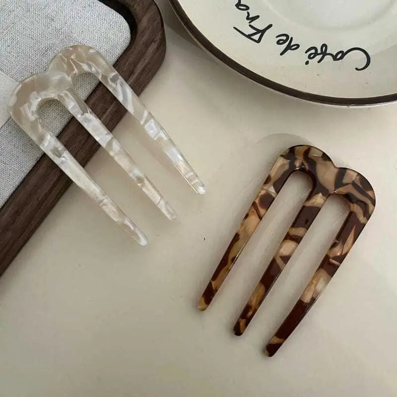 French Hair Pins Women U Shaped Forks Vintage Hairstyle Accessories Qme
