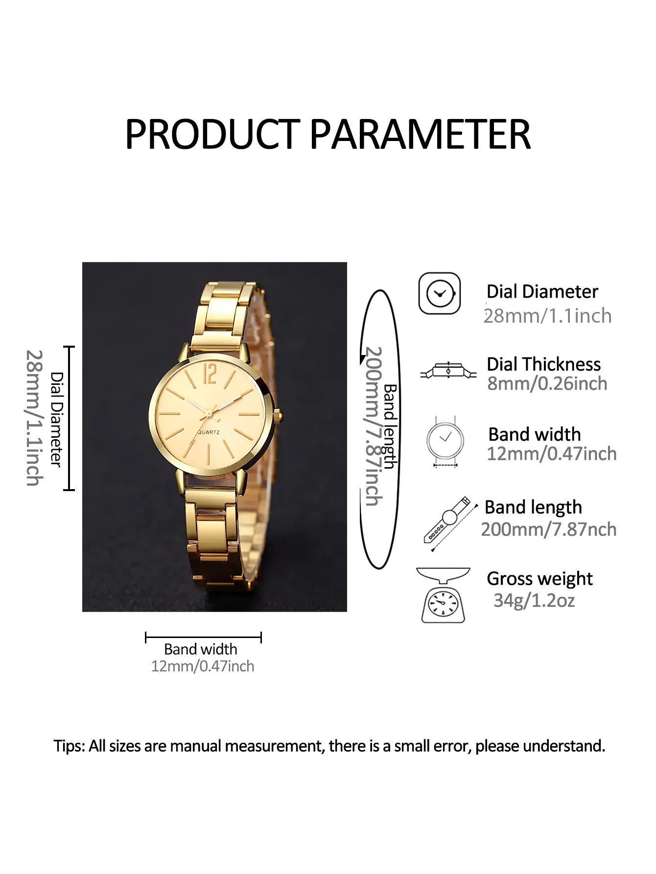 Ladies Casual Fashion Quartz Watch And Hollow out Jewelry Set Suitable for Daily Wear Holiday Outfits Birthday Gifts Qme