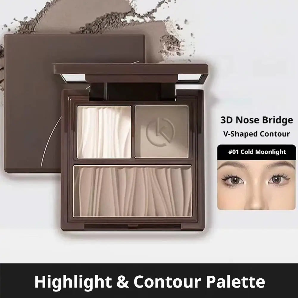 1 Contouring Eyeshadow Palette Matte Highlights Nose Shadow Powder Qme