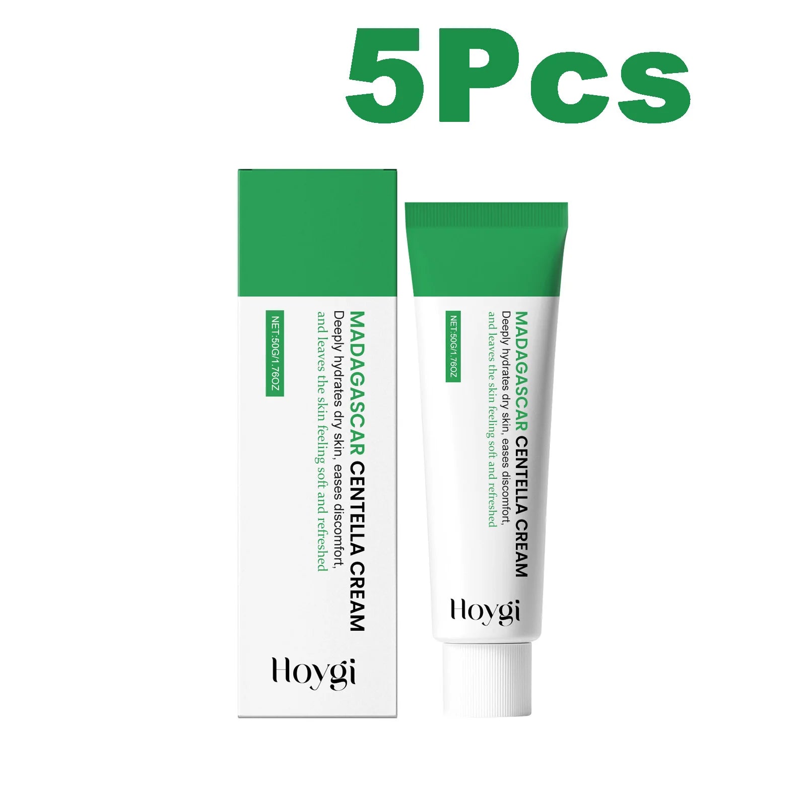 Centella Soothing Cream with Ceramide & B5 Face Repair Moisturizer Redness Relief Soothing Cream for Dry Sensitive Skin Qme 5 x 50g Boxed