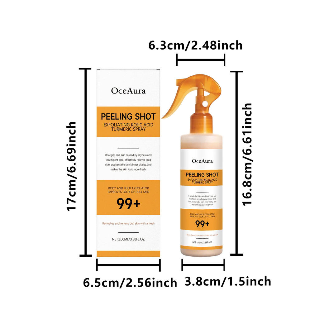 Body Keratin Care Kojic Acid Turmeric Spray Gently Exfoliating Peeling Solution Brightening Hydrating Skin Care All Skin Types Qme 100ml Boxed