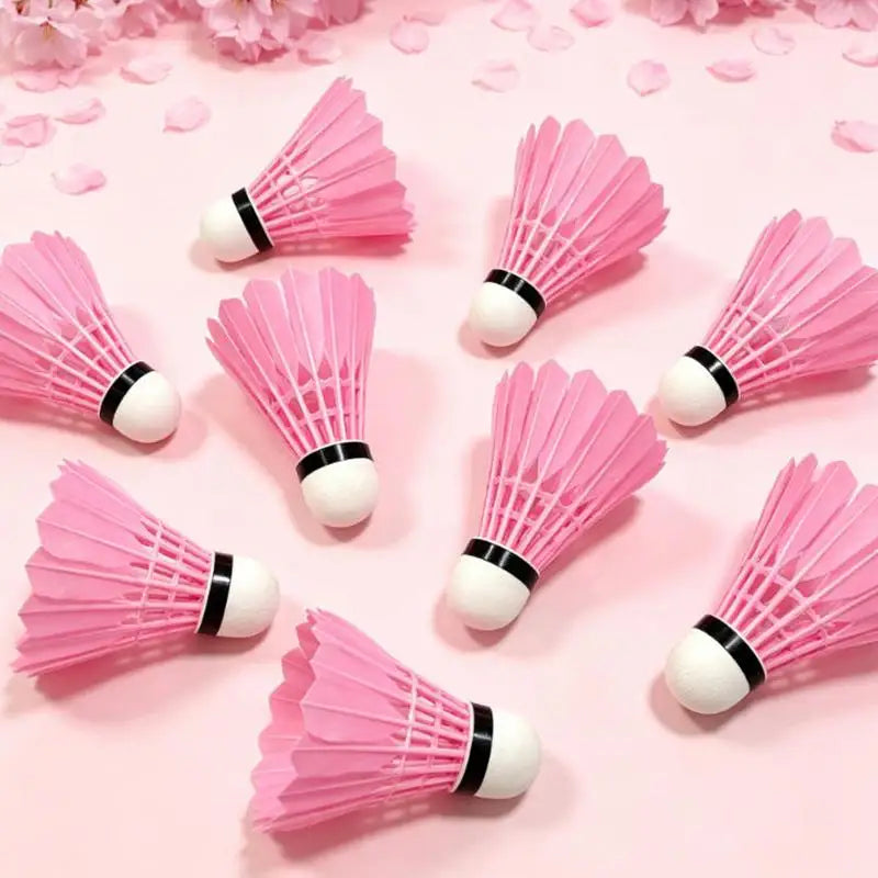 Pink Badminton Shuttlecocks Elasticity Stable Flight Wear Resistant Qme