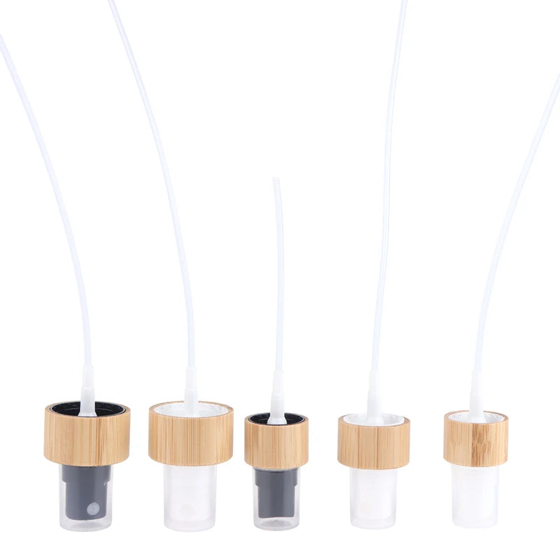 Bamboo Plastic Skincare Packaging Bottle Pump Lids Eco Friendly Qme