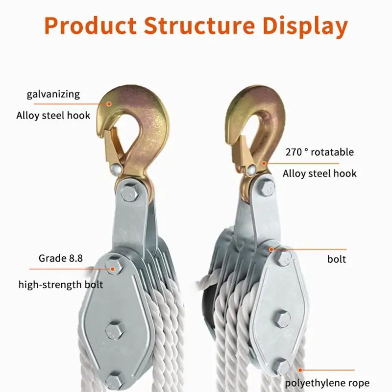 High-strength Polyethylene Rope Crane Manual Lift 270 Rotatable Zinc Qme