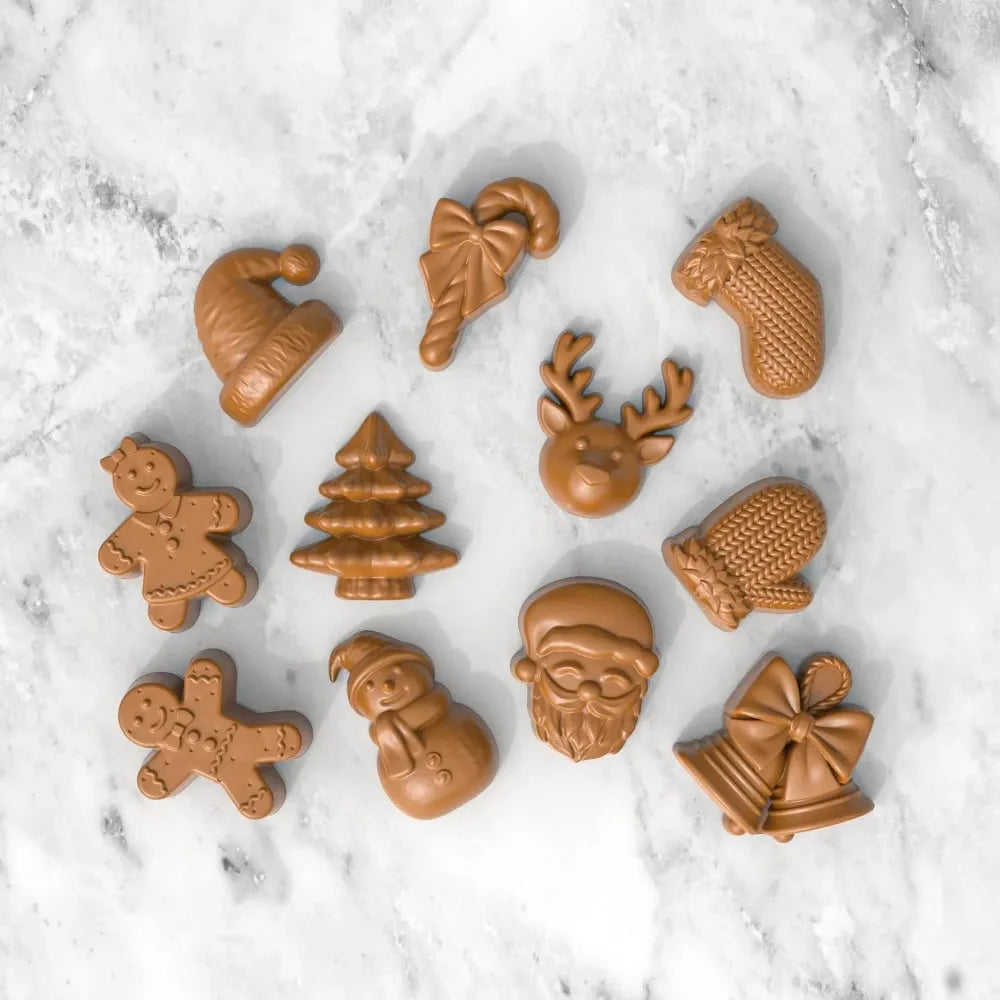 Christmas Silicone Candy Mold Gingerbread Tree Snowman Reusable Food Qme