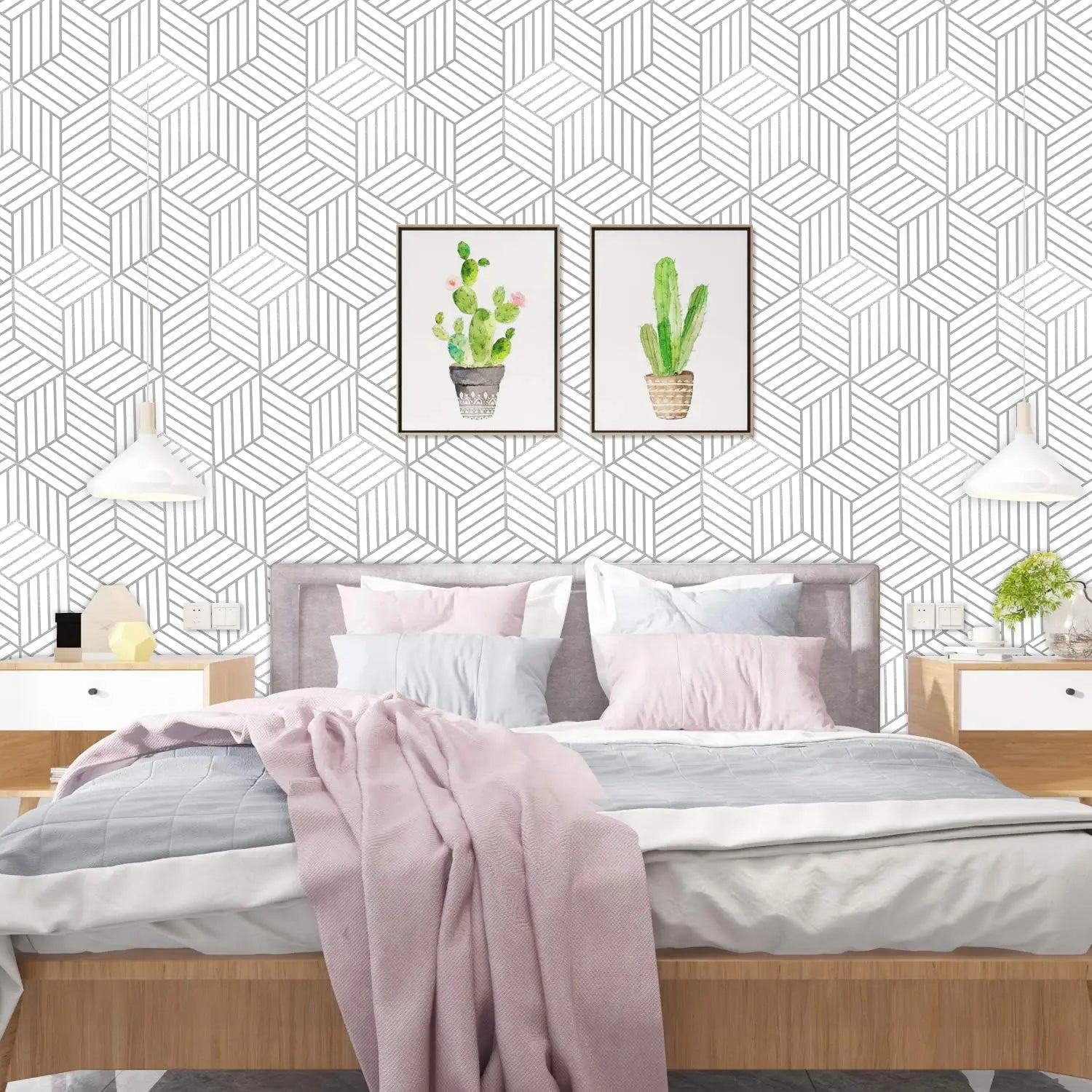 Thickened Nordic Self-adhesive Waterproof Wallpaper Bedroom Living Qme