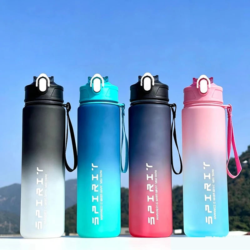 800ml Large Capacity Sports Water Bottle Leak Proof Colorful Plastic Cup Drinking Outdoor Travel Portable Gym Fitness Jugs Qme