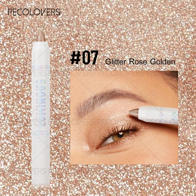 Smoky Champagne Eyeshadow Pen Face Highlight Pearl Shimmer Eye Makeup Qme 07
