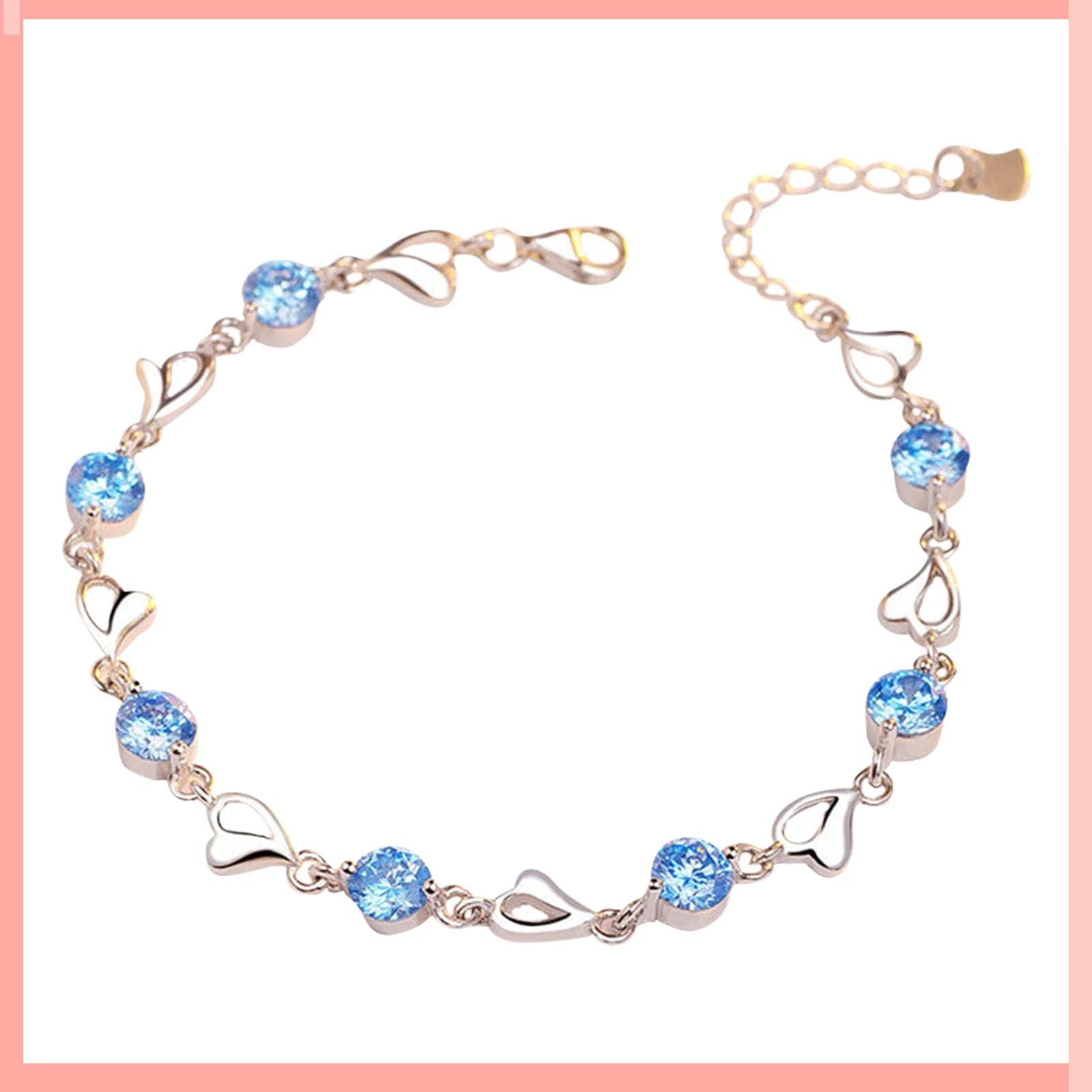 Ladies’ Exquisite Beautiful Different Colors Bead Combination Bracelet Fashion High Quality Alloy Small And Versatile Bracelet F Qme Blue 1