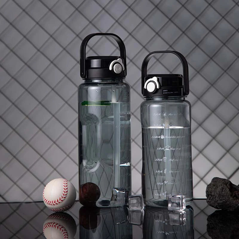 1 5 2Liter Sport Straw Water Bottle Time Scale Plastic Summer Cold Qme