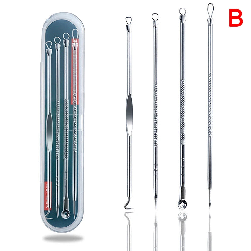 Stainless Steel Acne Extractor Tool Professional Pimple Blemish Qme Silver