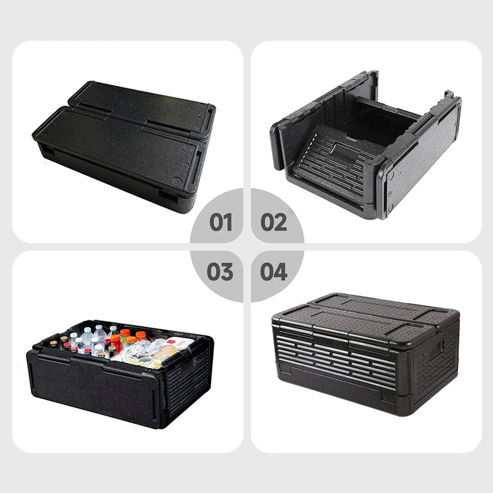 Top Load Camping Insulated Box Lightweight Foldable Cooler Fresh Box Multipurpose Outdoor Storage Box for Catering & Transport Qme