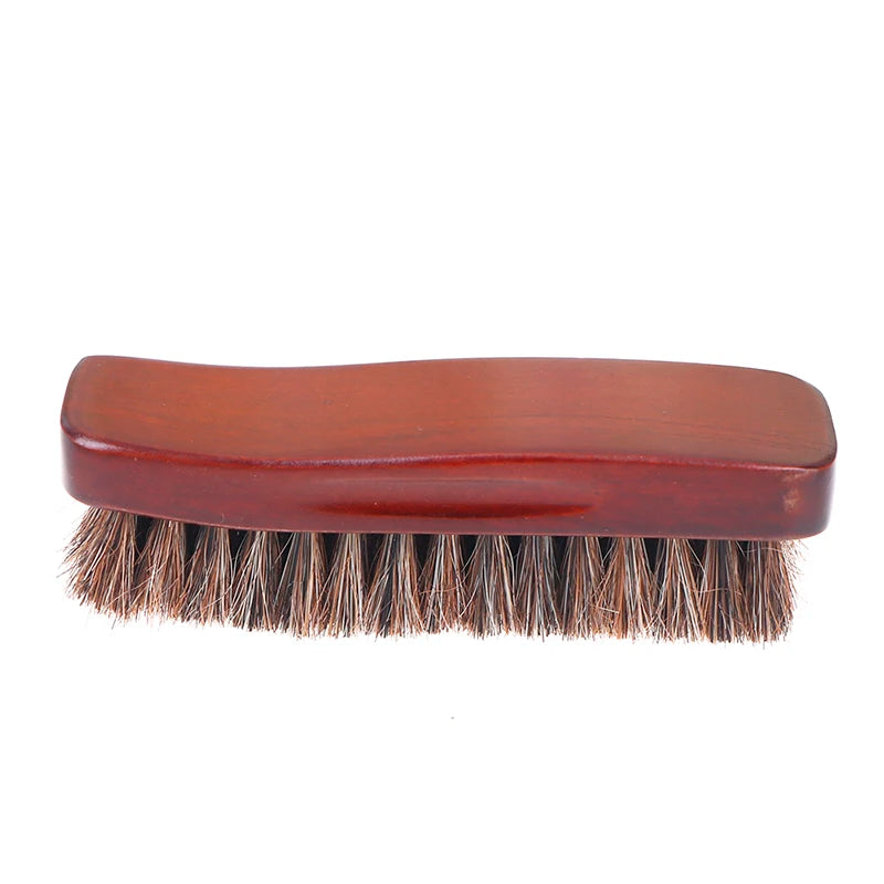 ^1pc Horsehair Wooden Brush Car Detailing Polishing Buffing Brush Soft Horsehair Leather Brush Multifunctional Cleaning Tools Qme