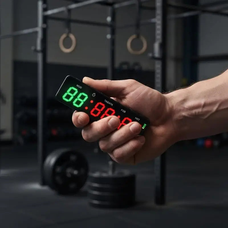 Ultimate Gym Stopwatch for HIIT & Boxing - Rechargeable Digital Timer with Magnetic Back - Perfect Training Companion Qme
