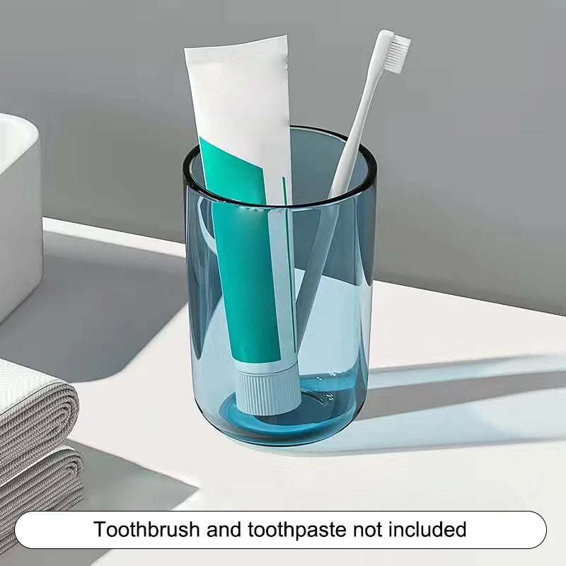 Couple Solid Color Transparent Mouthwash Cup Large Capacity Nordic Style Toothbrush Cup Transparent Mouthwash Plastic Cup Qme A3