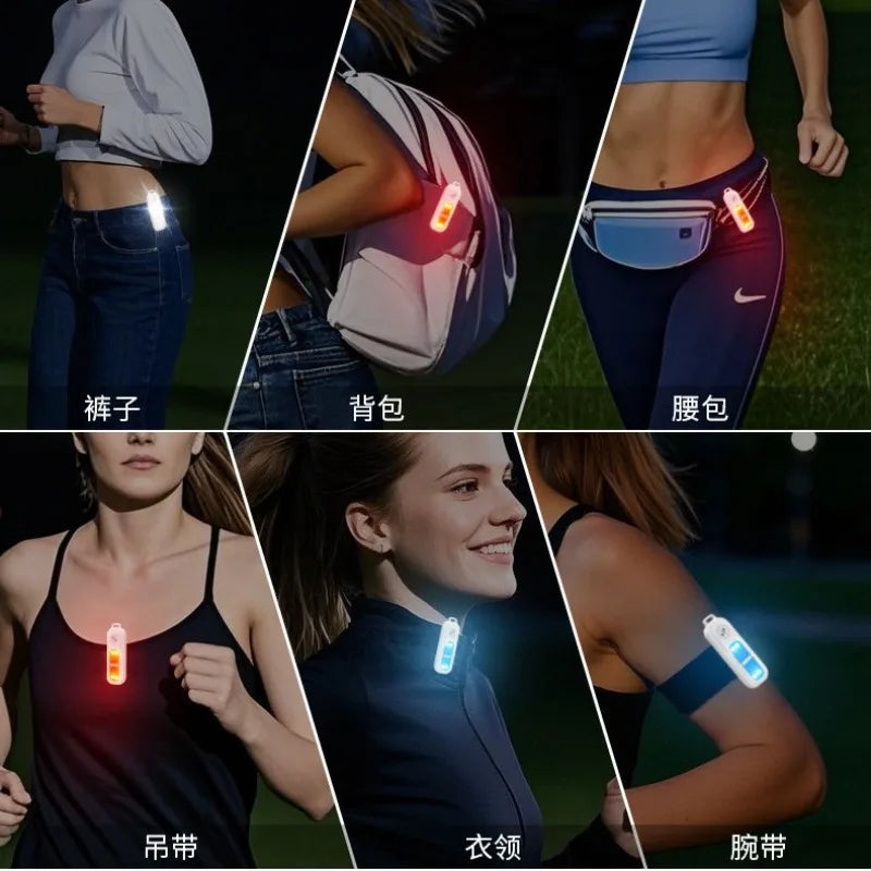 Outdoor night running three-color luminous light arm with personal alarm night riding and running anti-wolf safety warning light Qme