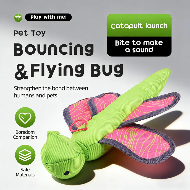 Pet Dog Launcher Fly Insect Toy Oxford Cloth Bite-resistant Crinkle Qme