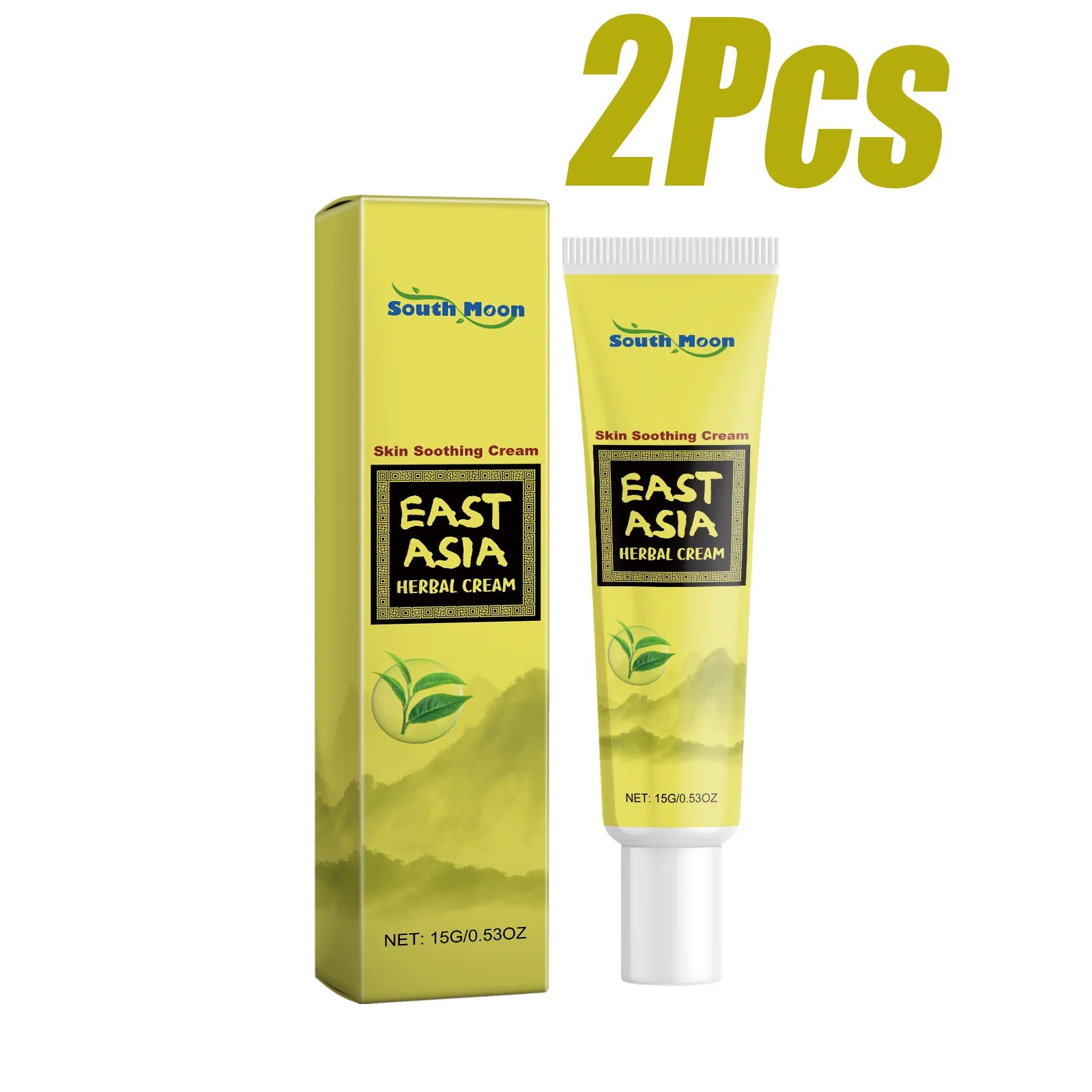 Herbal Cream Soothing Moisturizing Skin Cream with Tea Tree Centella Asiatica for Dry Skin Daily Nourishing Improve Skin Dryness Qme 2 x 15g Boxed