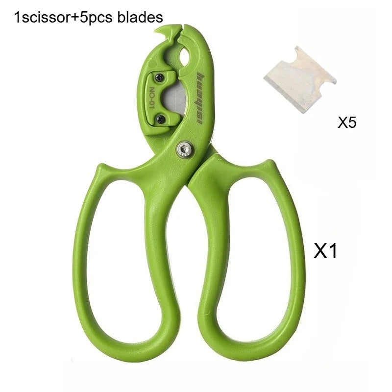 Replaceable Blade Flower Thorn Remover Scissors Florist Rose Thorn Stripper Cutter Garden Pruning Shears Floral Arrangement DIY Qme Green