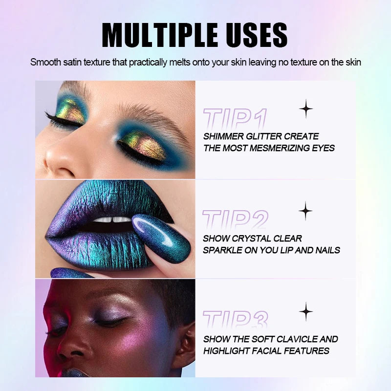 Multi-chrome Shifting Pigments Chameleon Liquid Eyeshadow Long Qme