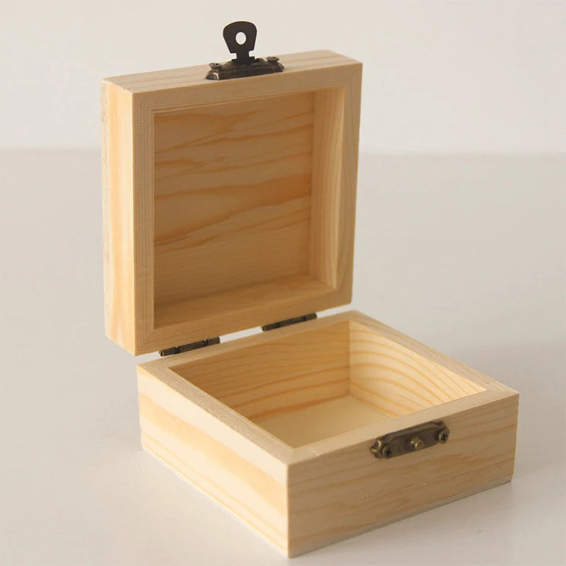 8x8x4 Plain Natural Wooden Packing Box Storage Home Sundries Qme