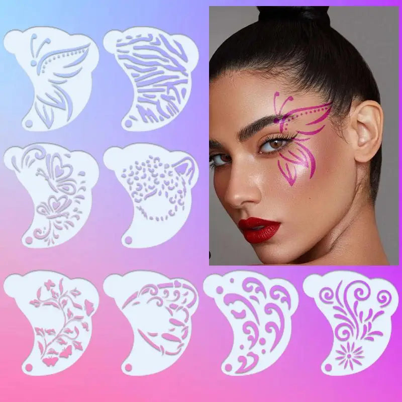Face Paint Stencils Professional Body Art Reusable Adults Kids Easily Qme