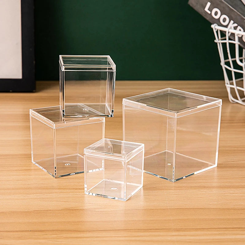 Transparent Acrylic Dust Cover Party Decor Plastic Box Durable Multi Qme