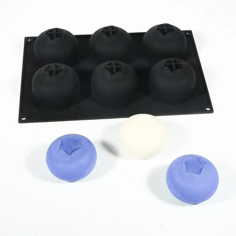 6-Cell Blueberry Raspberry Design French Fruit Mousse Mould Silicone Qme