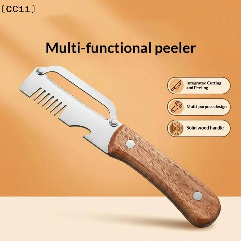 3-in-1 Serrated Peeling Knife Premium Vegetable Peeler Handle Bottle Qme Default Title