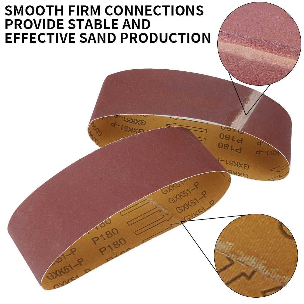 10pcs 75x533mm Sanding Belts Abrasive Bands for 3x21'' Sanders Belt Sander Abrasive Tools Woodworking Metal Polishing Qme