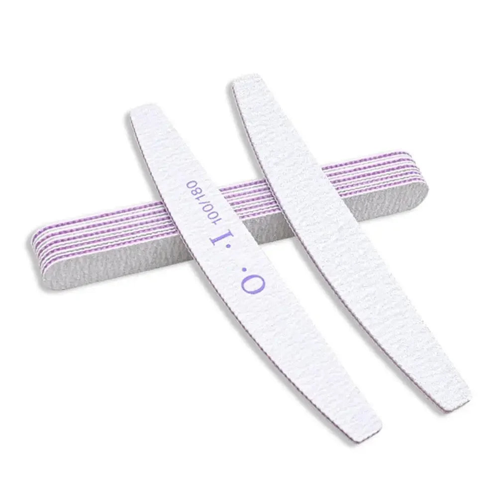 10pcs Nail Files Ultra-Thin Sanding Strip Nail File Polishing Nail Strip Tool 100/180 Rubbing Nail Trimming Strip Special S Y0H2 Qme Crescent shaped CN
