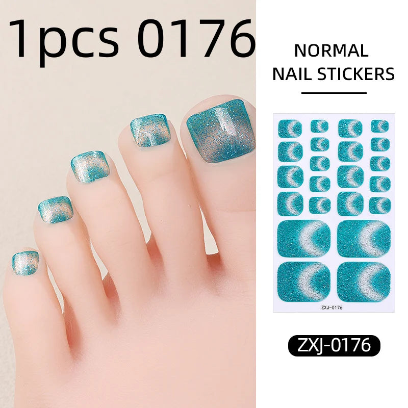 Cat Eye Nail Art Stickers Self Adhesive Toe Nails Full Cover Toenail