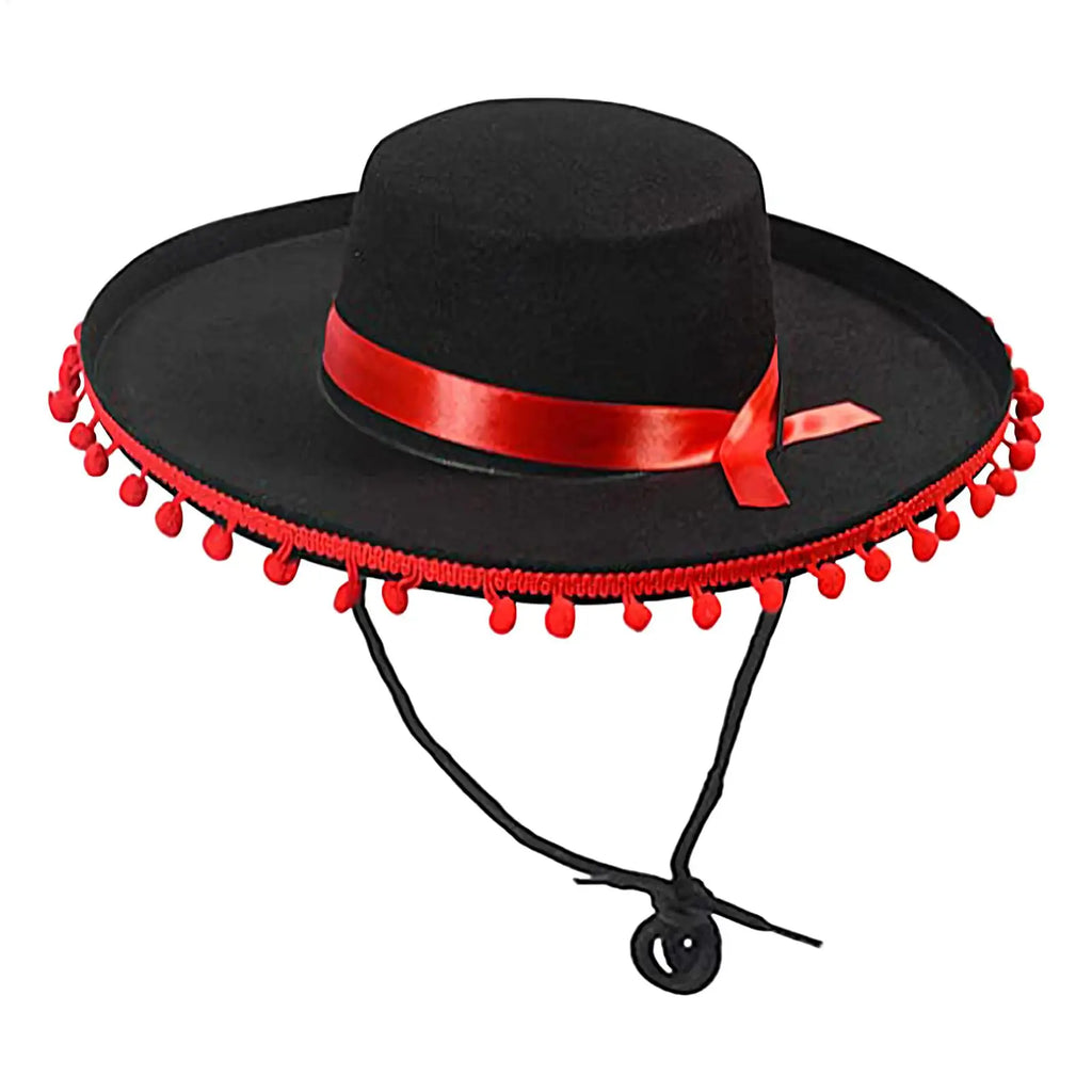 Mexican Sombrero Hat Dress Up America Adults Flamenco Cosplay Costume Qme