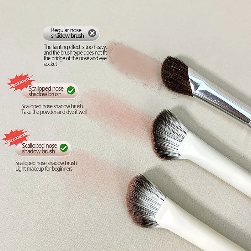 Half Fan-shaped Nose Shadow Brush Highlighter Blush Makeup Brushes Qme