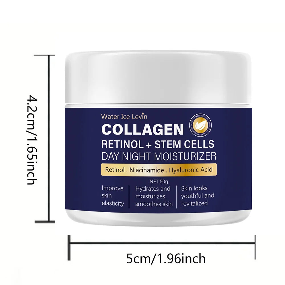 50g Collagen Cream for Face with Retinol and Hyaluronic Acid, Day Night Anti Aging Skincare Facial Moisturizer Qme