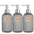 Shower Containers for Shampoo, Conditioner and Body Wash, Bathroom Counter Storage Shampoo Bottles Bodywash Dispenser for Shower Qme set of 3