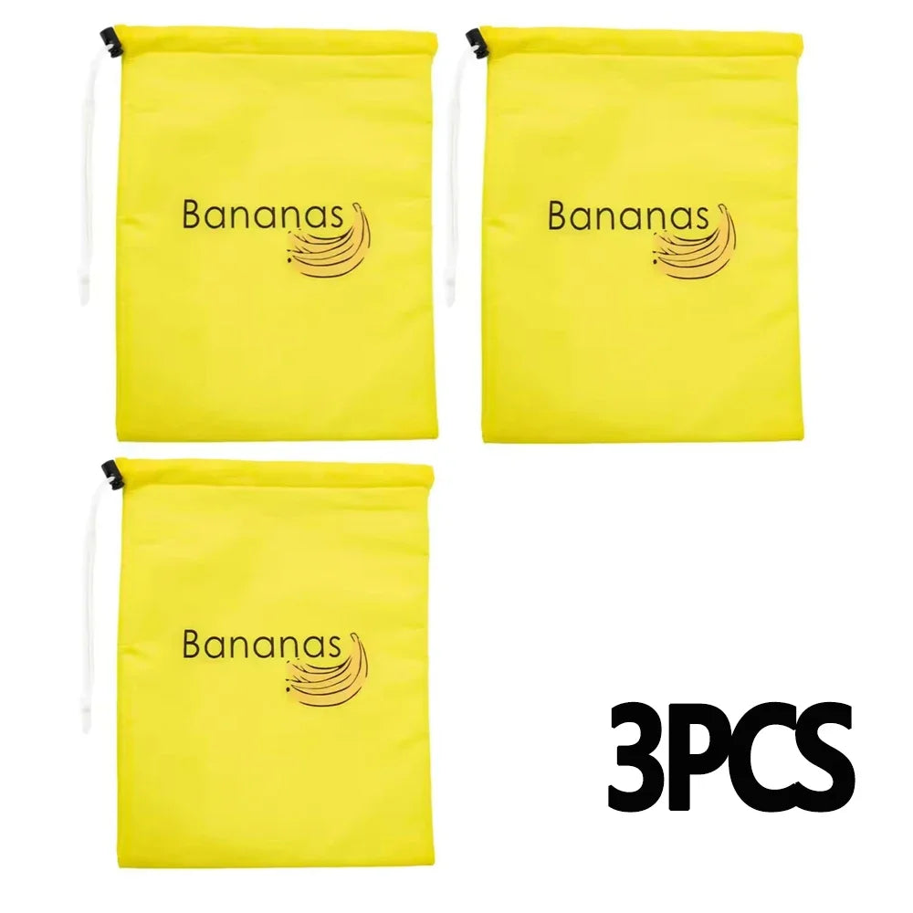 5/3/2/1Pcs Banana Preservation Bag Insulated aluminum film Fruit Vegetable Fresh-keep Pocket Drawstring Food Preservation Bag Qme Yellow-1pcs 3