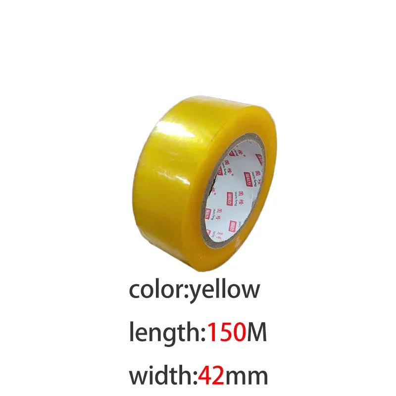 Oversized Roll Sealing Box Tape, Special Tape for Packing and Sealing Boxes, High Viscosity and High Toughness, Household Tape Qme 150mX42mm-yellow
