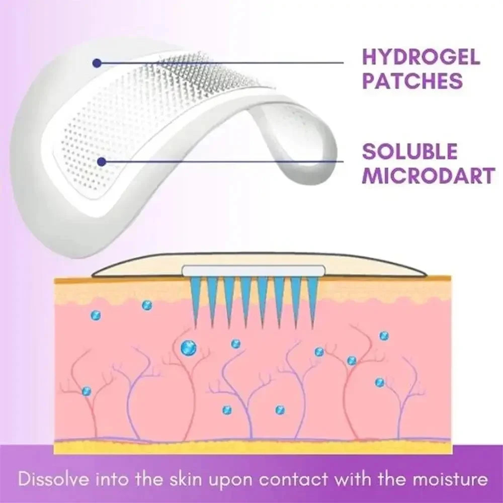 0.25mm Collagen Microneedle Eye Patch Anti-Wrinkle Soluble Micro-needle Eye Mask For Dark Eye Circle Moisturizing Under Eye Skin Qme