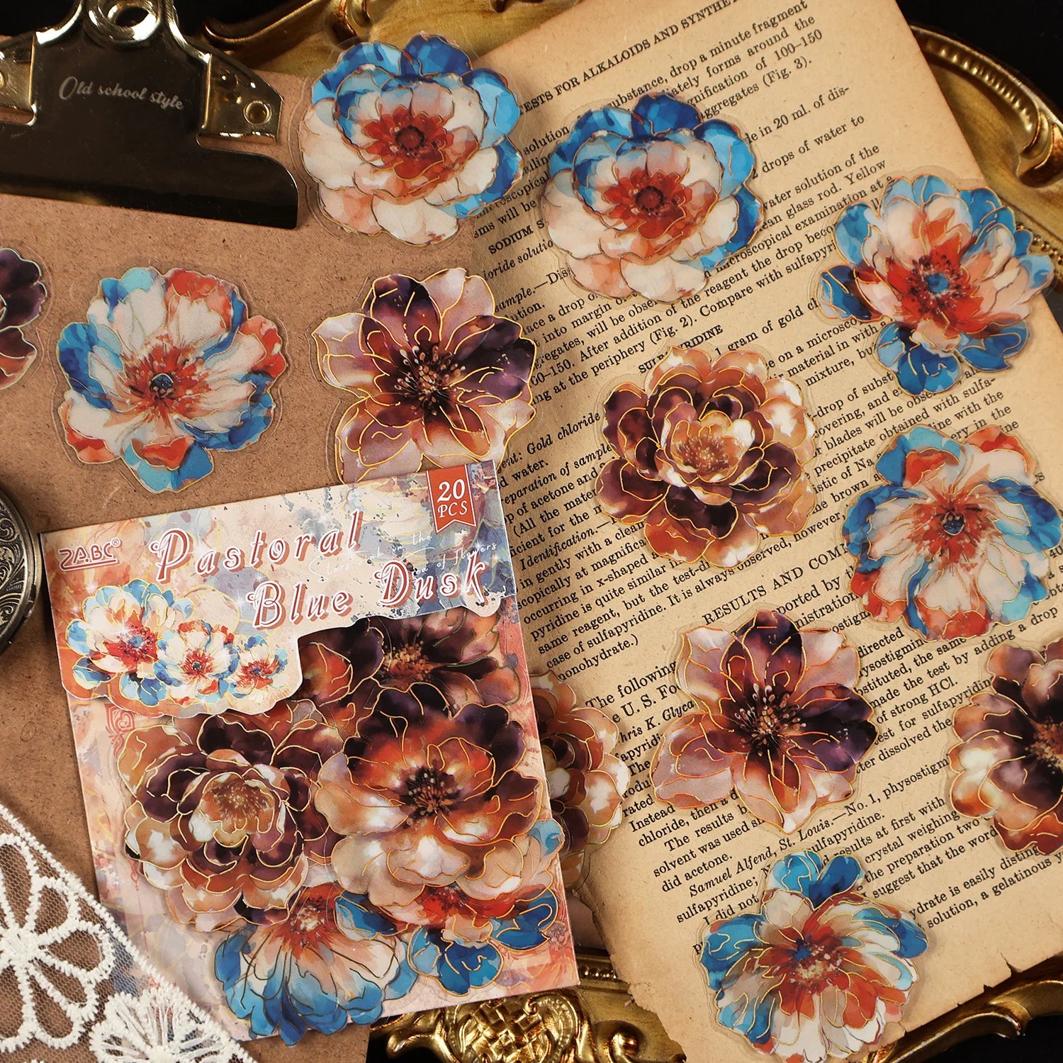 20/40 Pcs Kawaii Creative flower plant Sticker Pack hand tent DIY Stick Labels Scrapbooking Stickers Junk Journal Supplies Qme