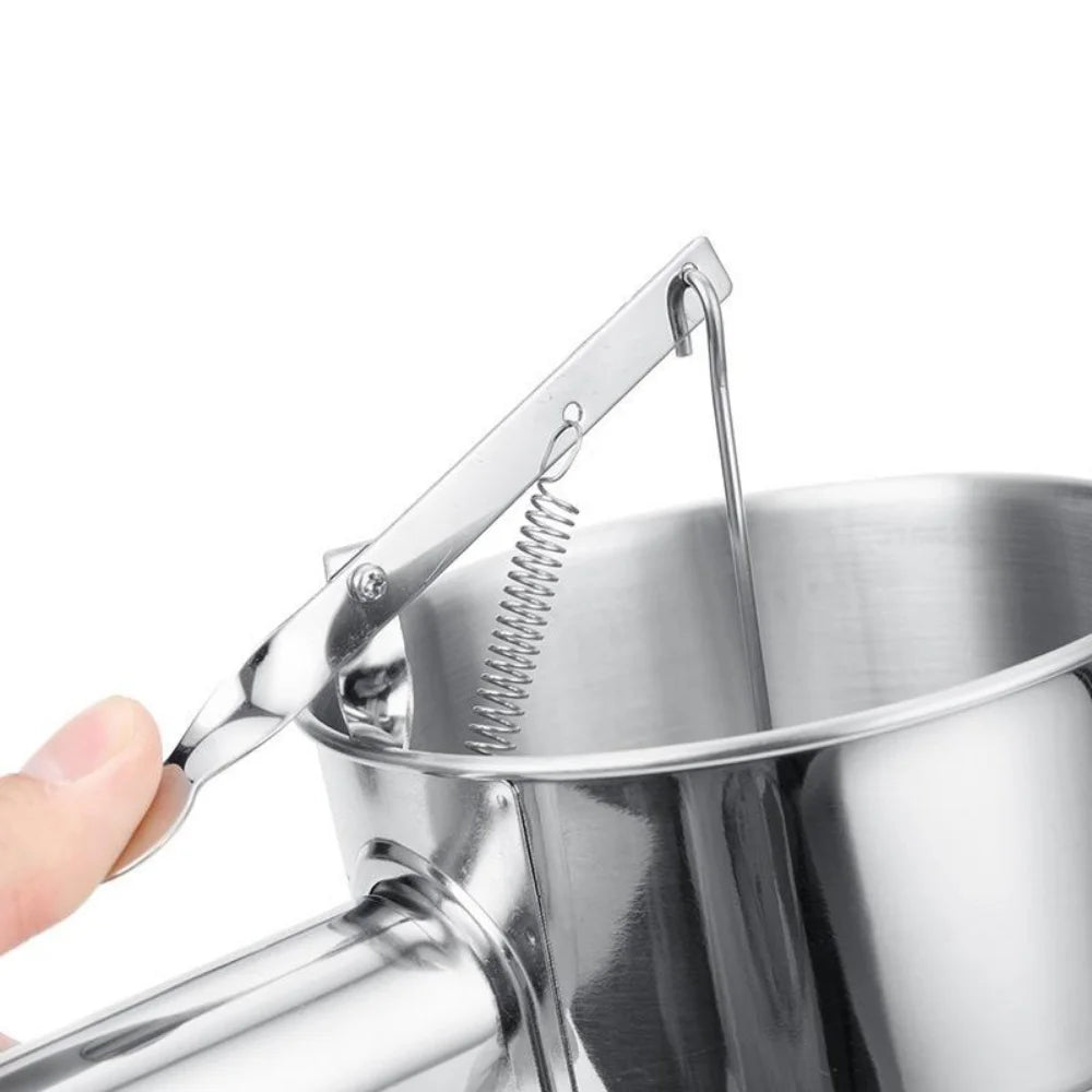 600 Oil Bucket Holder Stainless Steel Funnel Dispenser Cupcake Qme