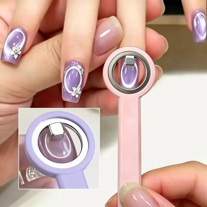 Cat Eye Nail Magnet Ring Portable Reusable Magnetic Tool Gel Polish Qme