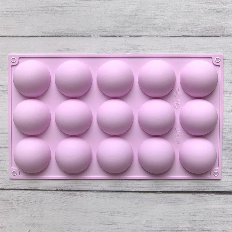 Eco-friendly Silicone Mold 3D Ball Round Half-sphere DIY Baking Qme Purple