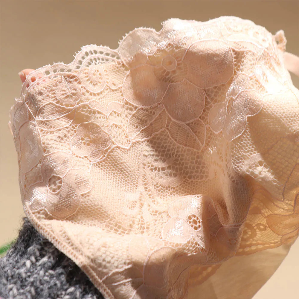 Flower Strapless Insert Wrapped Chest Double Layer Mesh Lace Qme