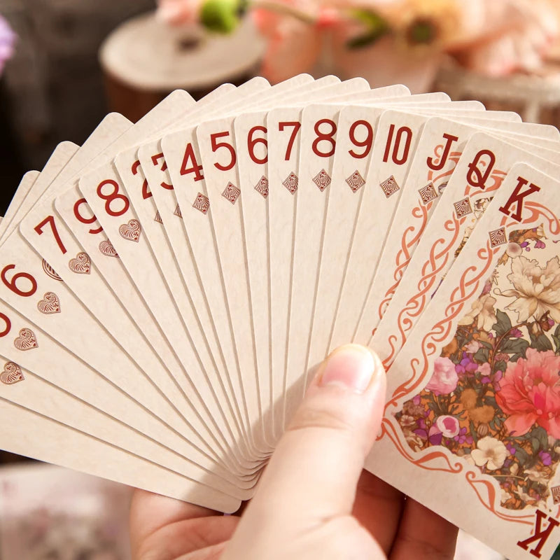 55 Sheets/Bag Vintage Floral Secret Garden Playing Cards Set for Stress Relief Game Party Christmas Fun Poker Night Supplies Qme